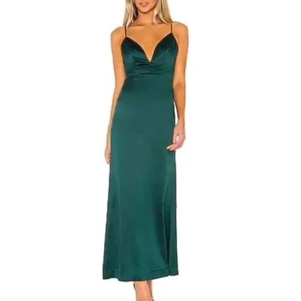 NBD Revolve Corona Gown Maxi Dress Emerald Green